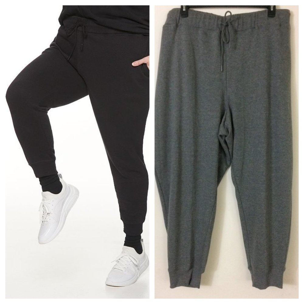 EVRI Ribbed Hem Cotton Blend Jogger Pants 4X